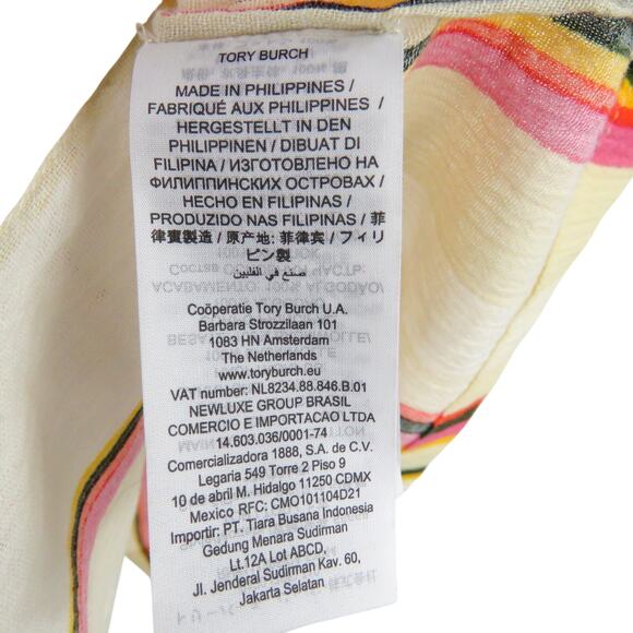 Tory Burch Canyon Stripe Cotton Shirt Size 6 Collared Multicolor Button Down - Picture 11 of 12